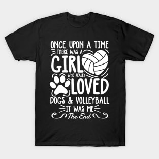 A Girl Who Really Loved Dogs and Volleyball T-Shirt